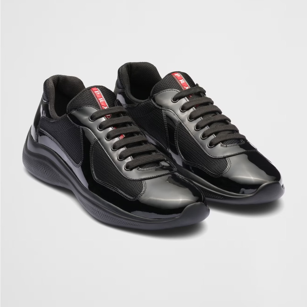 Prada Men’s American Cup Leather Patchwork Sneakers
